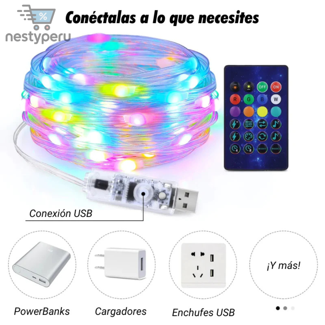 LUCES DE NAVIDAD RGB A PRUEBA DE AGUA A BLUETOOTH