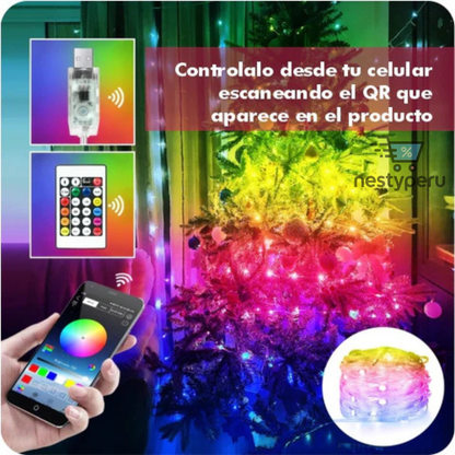 LUCES DE NAVIDAD RGB A PRUEBA DE AGUA A BLUETOOTH